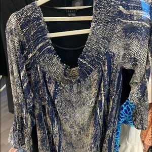 blue snake like dress